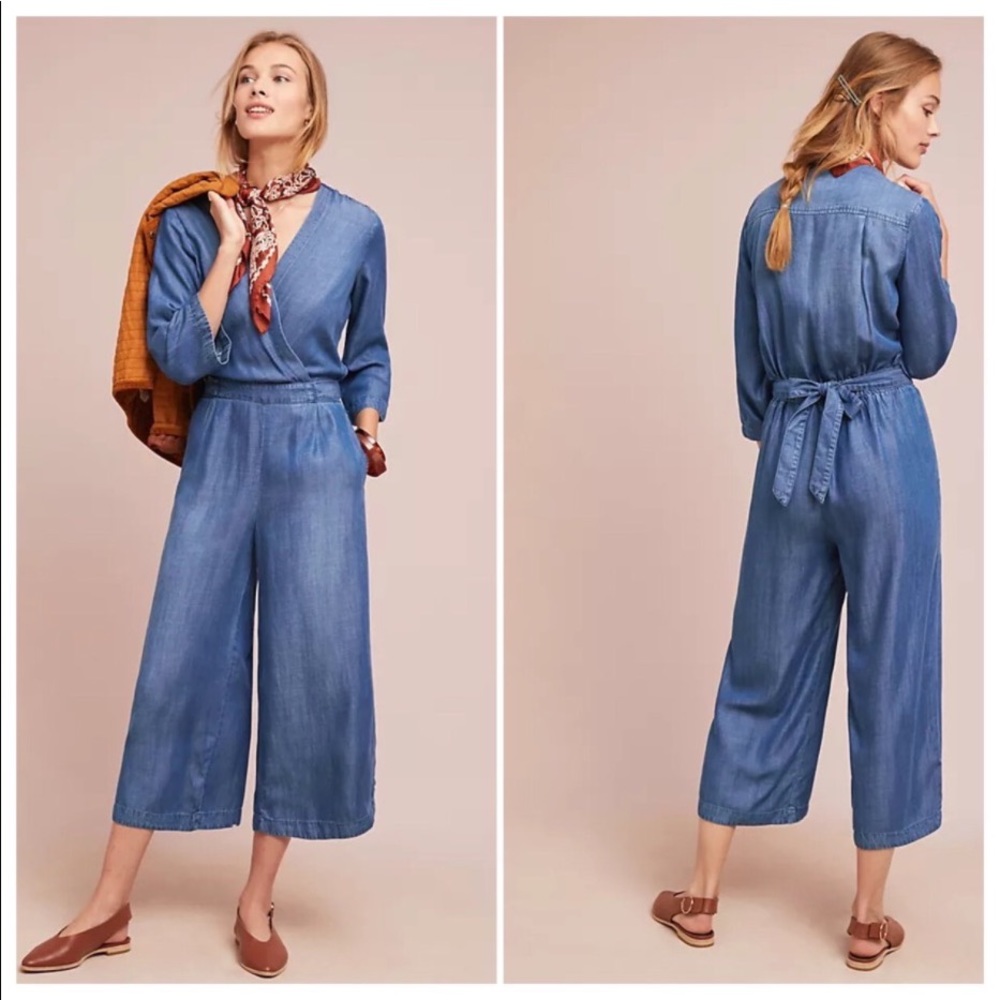 Anthropologie Cloth & Stone Chambray Jumpsuit - Size XS